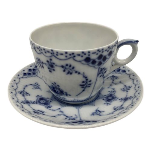 ROYAL COPENHAGEN (ロイヤル・コペンハーゲン) カップ&ソーサー 180ml ブルーフルーテッド・ハーフレース 未使用品