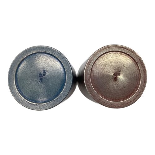 薩摩錫器 (サツマスズキ) 湯呑み揃え 風神雷神