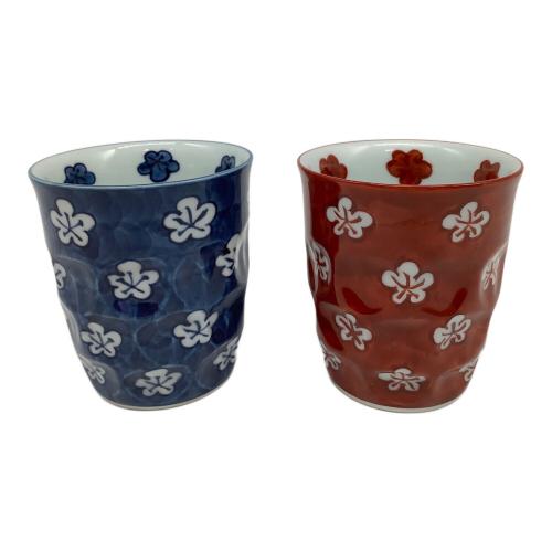 源右衛門窯 (ゲンエモンガマ) 湯呑みセット 赤絵梅紋