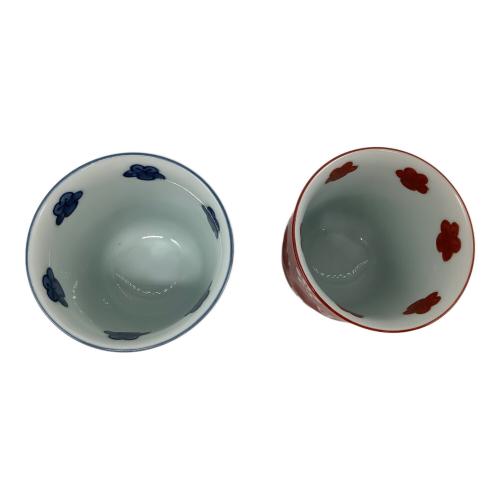 源右衛門窯 (ゲンエモンガマ) 湯呑みセット 赤絵梅紋