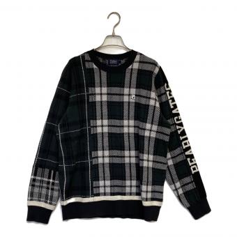 PEARLY GATES (パーリーゲイツ) ゴルフウェア(トップス) クルーネックニット 053-3270107 2023モデル メンズ SIZE LL ブラック×グレー