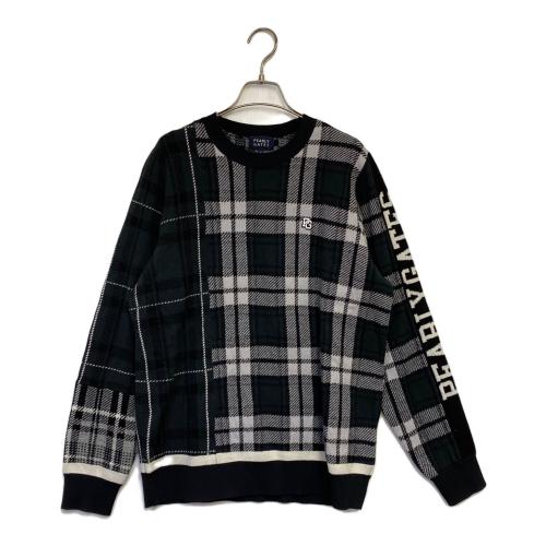 PEARLY GATES (パーリーゲイツ) ゴルフウェア(トップス) クルーネックニット 053-3270107 2023モデル メンズ SIZE LL ブラック×グレー