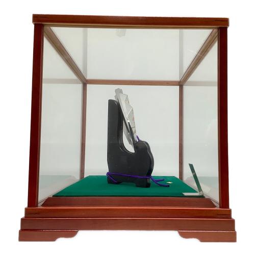 末廣 秀雄作 (スエヒロ ヒデオ) 純銀仕立 扇子 松竹梅 7寸 ※変色有・企業名有