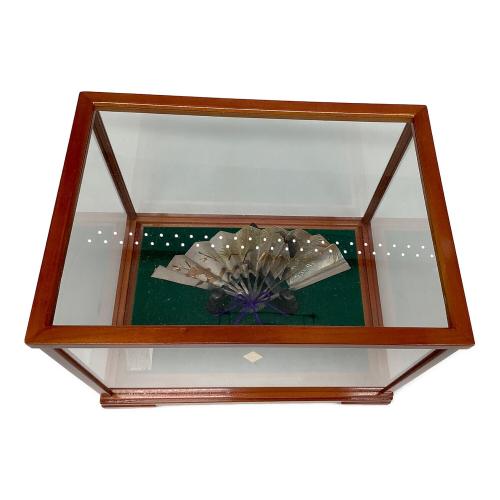 末廣 秀雄作 (スエヒロ ヒデオ) 純銀仕立 扇子 松竹梅 高さ6寸 ※変色有