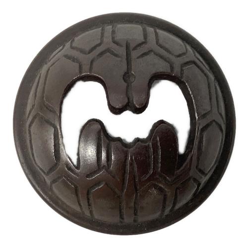 三ッ脚香炉 鋳銅製 鶴亀 菊家紋入り