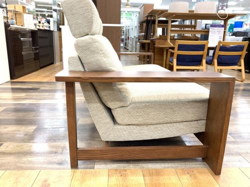 柏木工 (カシワモッコウ) 2人掛けソファー ライトグレー×ブラウン 25