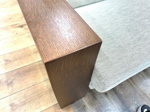 柏木工 (カシワモッコウ) 2人掛けソファー ライトグレー×ブラウン 25 ヘッドレスト付 ファブリック ELES