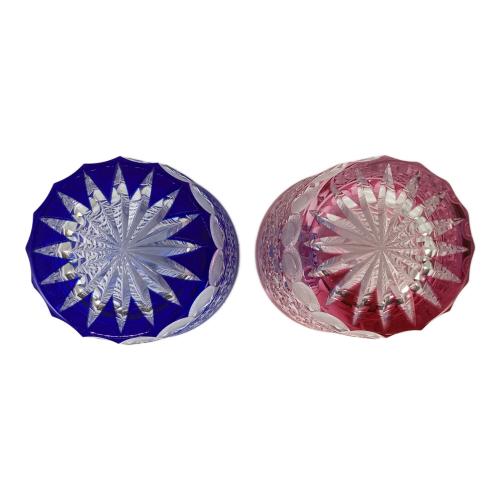 ガラス工房 切子 M-266-2 矢来星重文様 オールド 彩