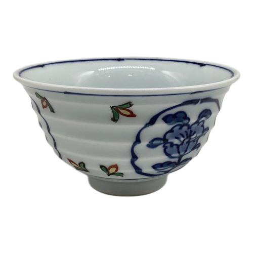 源右衛門窯 (ゲンエモンガマ) 小鉢 染錦牡丹丸紋