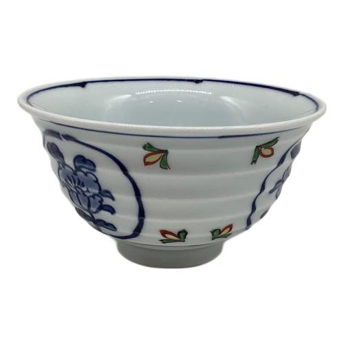 源右衛門窯 (ゲンエモンガマ) 小鉢 染錦牡丹丸紋