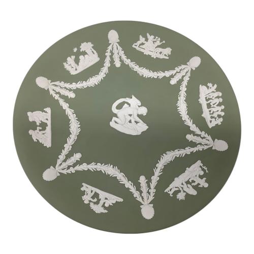 Wedgwood (ウェッジウッド) プレート セージグリーン 天使 Φ23cm ジャスパー