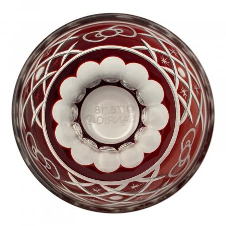 HELLO KITTY (ハローキティ) ミニ切子グラスセット リボン 赤×青 ペア