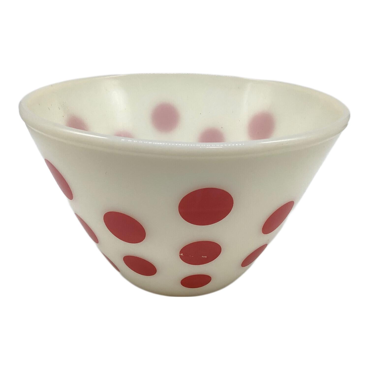 Fire King (ファイヤーキング) ボウル レッド×ホワイト/ドット