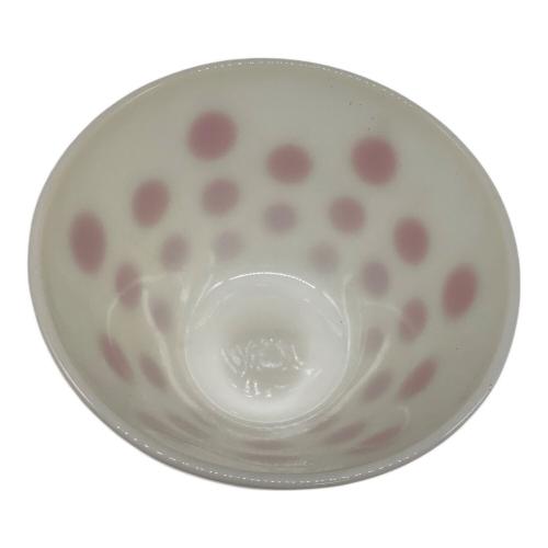 Fire King (ファイヤーキング) ボウル レッド×ホワイト/ドット スプラッシュプルーフ