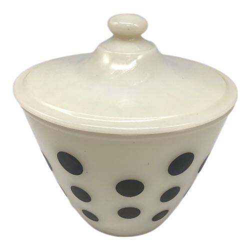 Fire King (ファイヤーキング) ボウル ブラック×ホワイト/ドット ドットグリースジャー