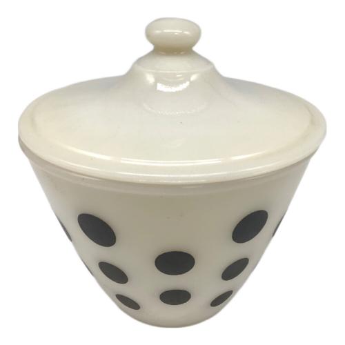 Fire King (ファイヤーキング) ボウル ブラック×ホワイト/ドット ドットグリースジャー