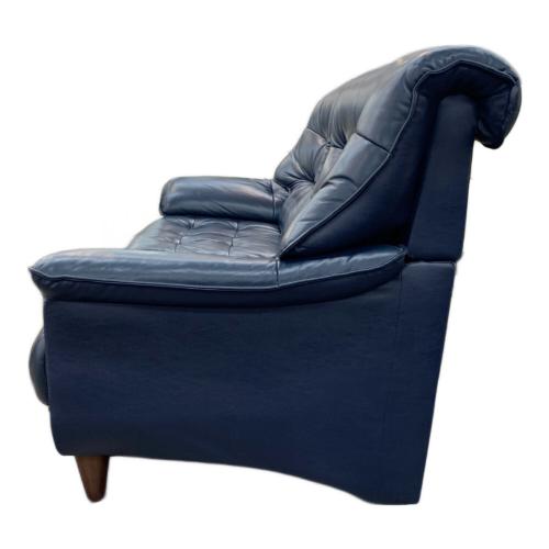 半革 3人掛けソファー ネイビー