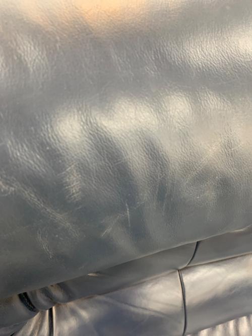 半革 3人掛けソファー ネイビー