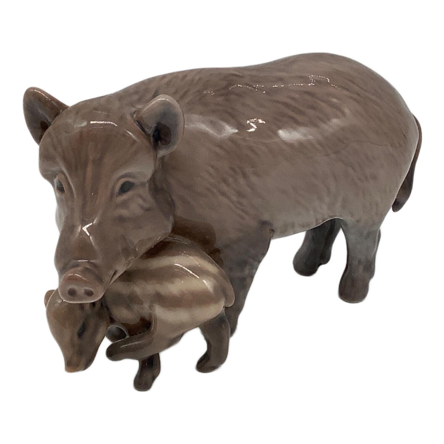 ロイヤルコペンハーゲン親子イノシシの陶器製置物 ロイヤルコペンハーゲン イノシシ置物 陶器 親子 ウリボウ