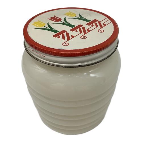 Fire King (ファイヤーキング) グリースジャー ミルクガラス チューリップ 1940～1950年代