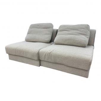 2人掛けソファー グレー 収納ボックス付き ファブリック