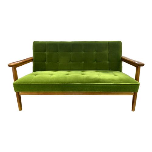 カリモク60 (カリモクロクマル) Kチェア 2シーター モケットグリーン