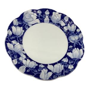 深川製磁 (フカガワセイジ) ミート皿 花鳥外濃