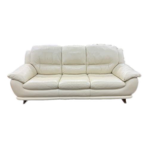 IDC (アイディーシー) 本革 3人掛けソファー 49 ホワイト