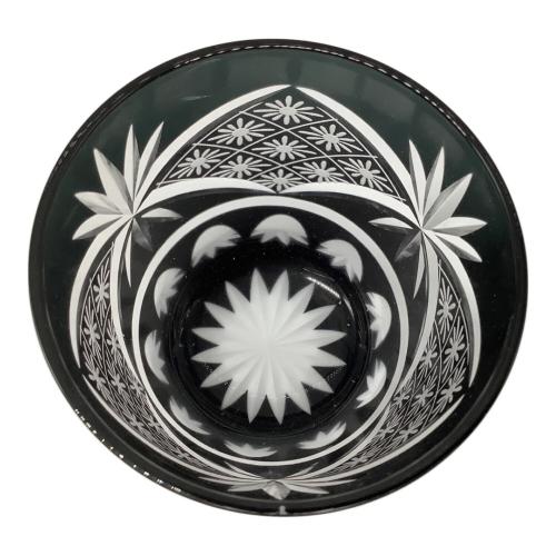 江戸切子 (エドキリコ) 切子 太武朗 花菱紋 フリーカップ 黒