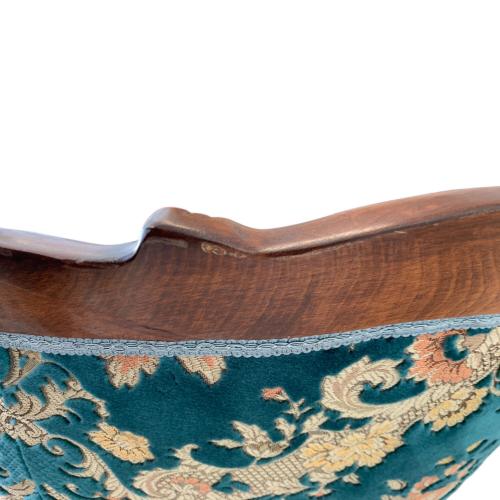 1人掛けソファー 金華山織 アンティーク風  ブルー×ブラウン