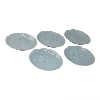 香蘭社 (コウランシャ) 中皿揃え 青磁バラ