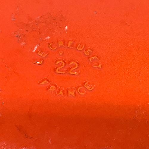 LE CREUSET (ルクルーゼ) 両手鍋 22cm オレンジ