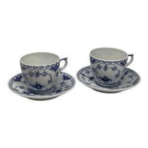 ROYAL COPENHAGEN (ロイヤル・コペンハーゲン) コーヒーカップ&ソーサー ブルーフルーテッド・ハーフレース