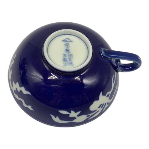 深川製磁 (フカガワセイジ) ティーセット 草花折枝白抜紋