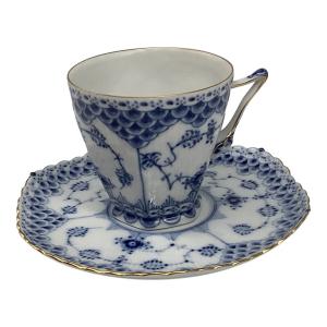 ROYAL COPENHAGEN (ロイヤル・コペンハーゲン) カップ&ソーサー 金彩ブルーフルーテッド・ダブルレース