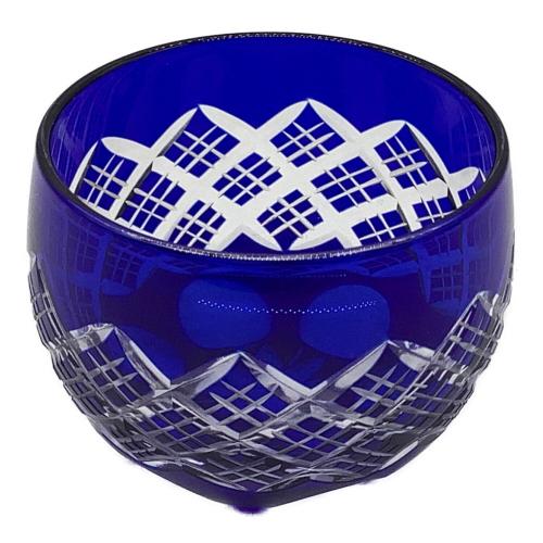 江戸切子 (エドキリコ) ぐい呑み 重ね矢来