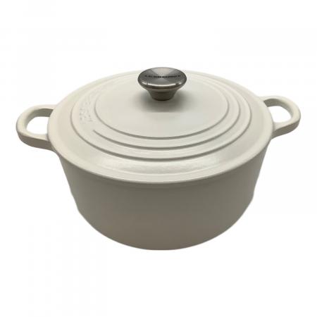 LE CREUSET (ルクルーゼ) 両手鍋 SIZE 22cm ホワイト ココット・ロンド