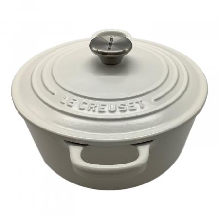 LE CREUSET (ルクルーゼ) 両手鍋 SIZE 22cm ホワイト ココット・ロンド