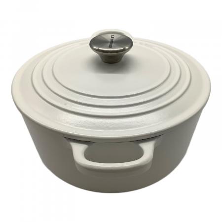 LE CREUSET (ルクルーゼ) 両手鍋 SIZE 22cm ホワイト ココット・ロンド