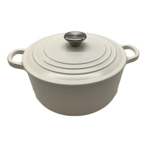 LE CREUSET (ルクルーゼ) 両手鍋 SIZE 22cm ホワイト ココット・ロンド
