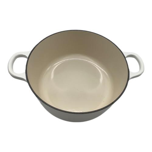 LE CREUSET (ルクルーゼ) 両手鍋 SIZE 22cm ホワイト ココット・ロンド