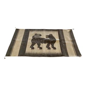 無印良品 (ムジルシリョウヒン) サポテックラグ パンサー メキシコ製 アイボリー×グレージュ 80×150cm