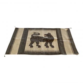 無印良品 (ムジルシリョウヒン) サポテックラグ パンサー メキシコ製 アイボリー×グレージュ 80×150cm
