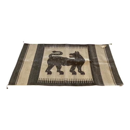 無印良品 (ムジルシリョウヒン) サポテックラグ パンサー メキシコ製 アイボリー×グレージュ 80×150cm