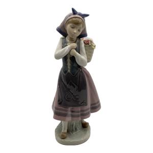 LLADRO (リヤドロ) 置物 花籠を背負う少女