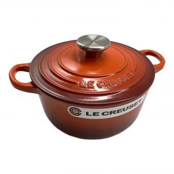 LE CREUSET (ルクルーゼ) 両手鍋 18cm オレンジ ココット・ロンド