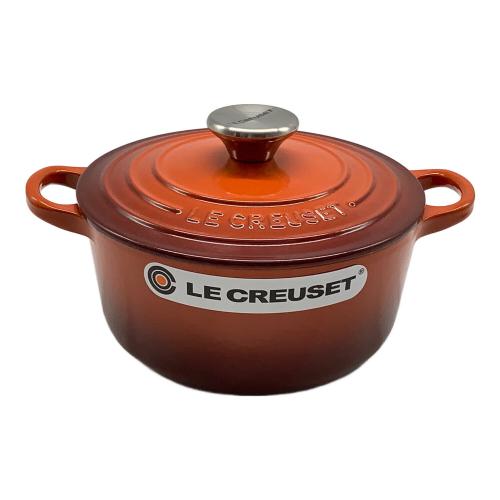 LE CREUSET (ルクルーゼ) 両手鍋 18cm オレンジ ココット・ロンド