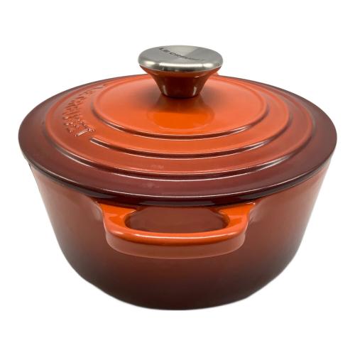 LE CREUSET (ルクルーゼ) 両手鍋 18cm オレンジ ココット・ロンド