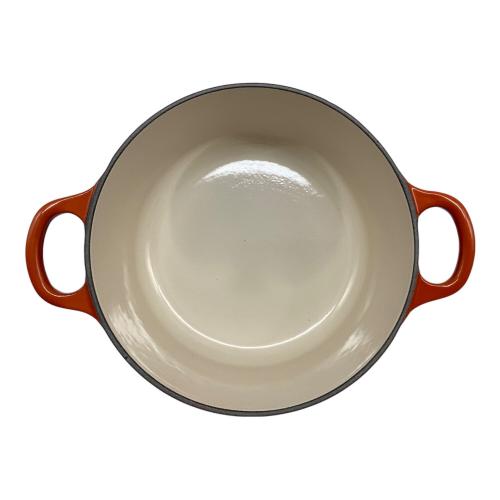 LE CREUSET (ルクルーゼ) 両手鍋 18cm オレンジ ココット・ロンド