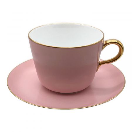 大倉陶園 (オオクラトウエン) カップ&ソーサー ピンク モーニングカップ＆ソーサー 色蒔き